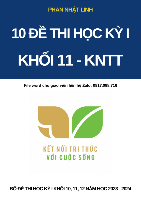 10 đề kiểm tra cuối học kỳ 1 môn Toán 11 Kết Nối Tri Thức Với Cuộc Sống có đáp án