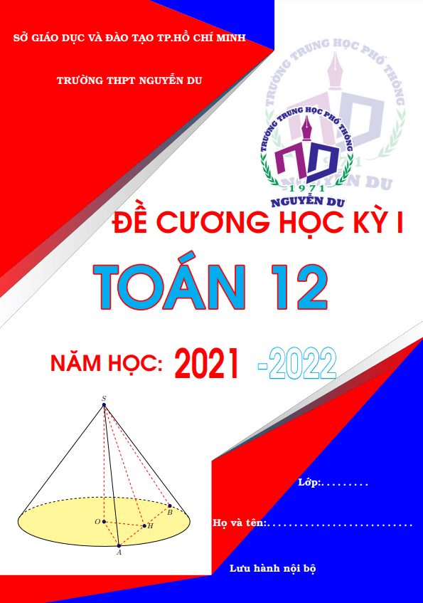 Đề cương học kỳ 1 Toán 12 năm 2021 – 2022 trường THPT Nguyễn Du – TP HCM