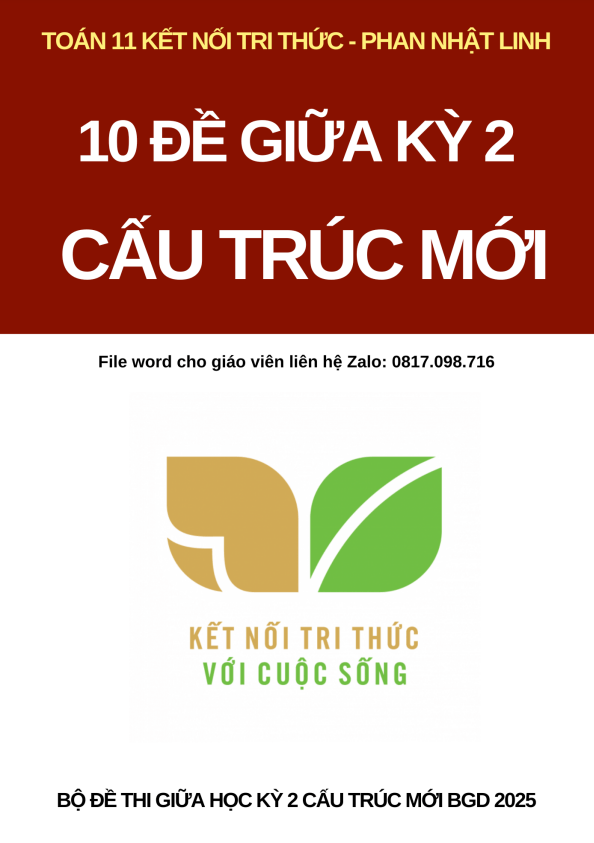 Đề giữa kỳ 2 Toán 11 KNTTVCS năm 2023 – 2024 theo định hướng Bộ GD&ĐT 2025