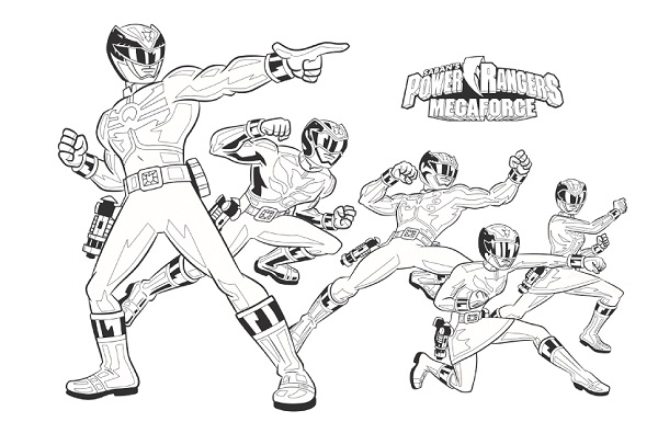 Mẫu tranh tô màu siêu nhân Gao - 5 anh em siêu nhân